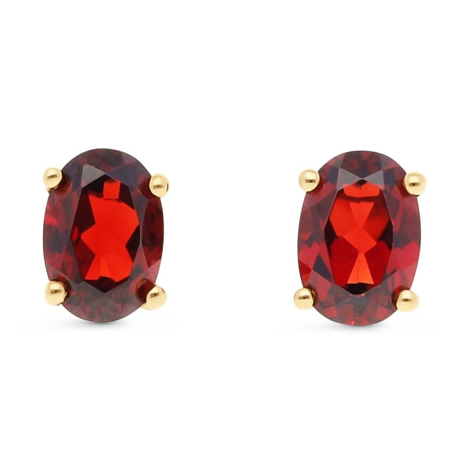 Gem Shopping Lali Jewels Garnet Stud Earrings In 14K Yellow Gold | Garnet