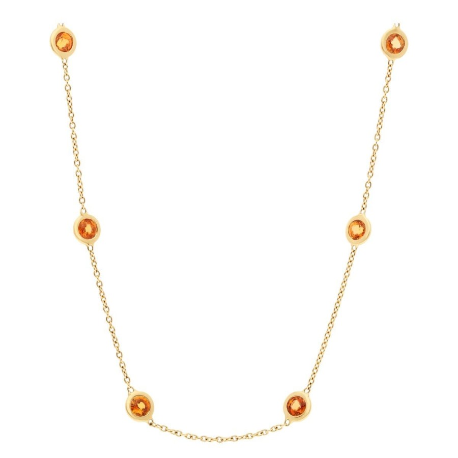 Gem Shopping Mandarin Garnet Necklace In 14K | Garnet