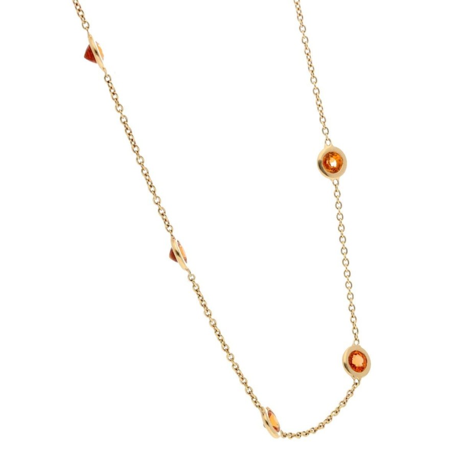 Gem Shopping Mandarin Garnet Necklace In 14K | Garnet