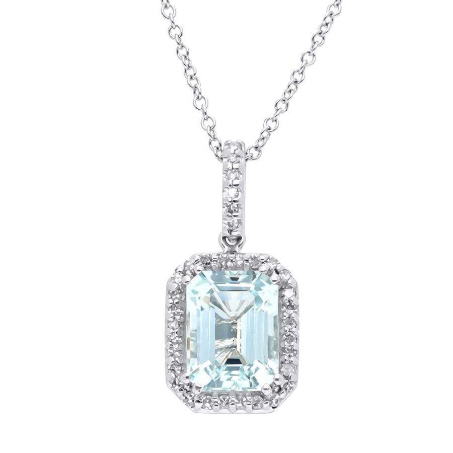 Gem Shopping Effy Aquamarine And Diamond Pendant In 14K | Aquamarine