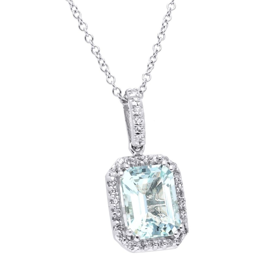 Gem Shopping Effy Aquamarine And Diamond Pendant In 14K | Aquamarine