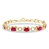 Gem Shopping Ruby And Diamond Bracelet In 14K Yellow Gold | Ruby