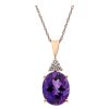 Gem Shopping Siberian Amethyst And Diamond Pendant In 14K Rose Gold | Amethyst