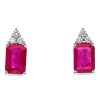 Gem Shopping Cut By Ben Ruby And Diamond Earrings In 14K | Ruby