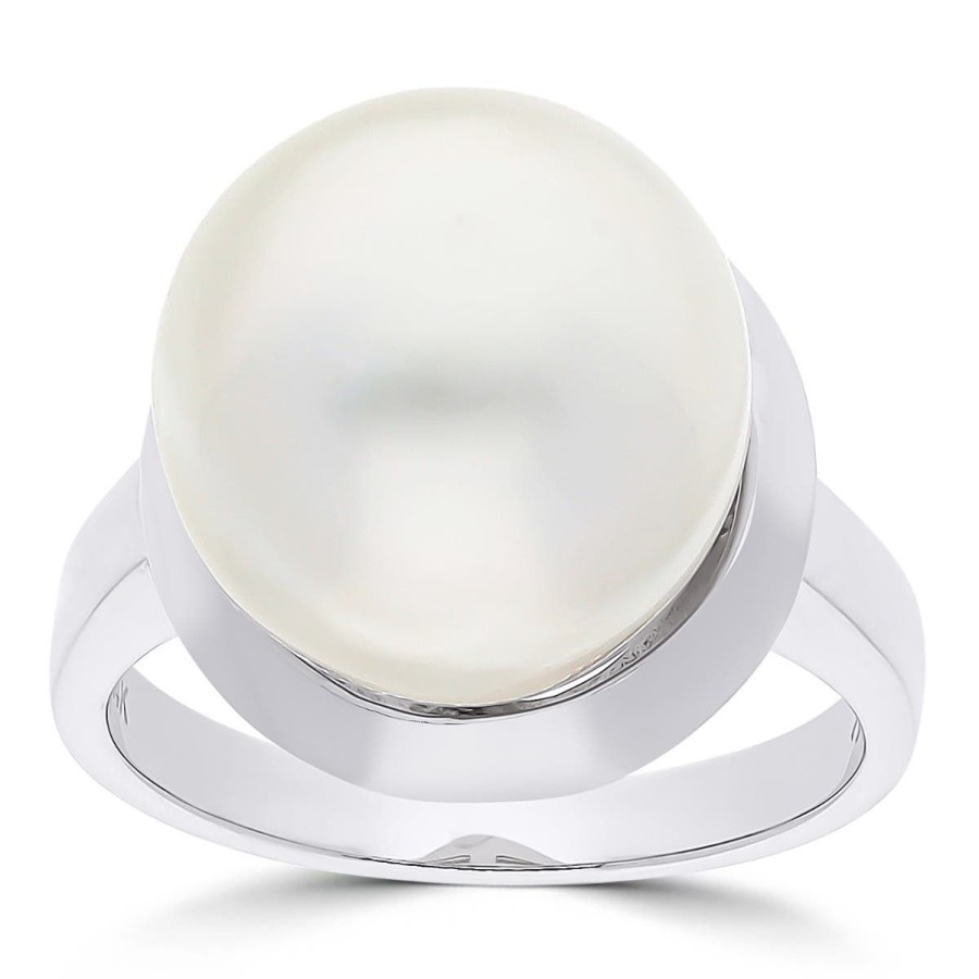 Gem Shopping Cut By Ben South Sea Cultured Pearl Ring In 14K White Gold | Pearl