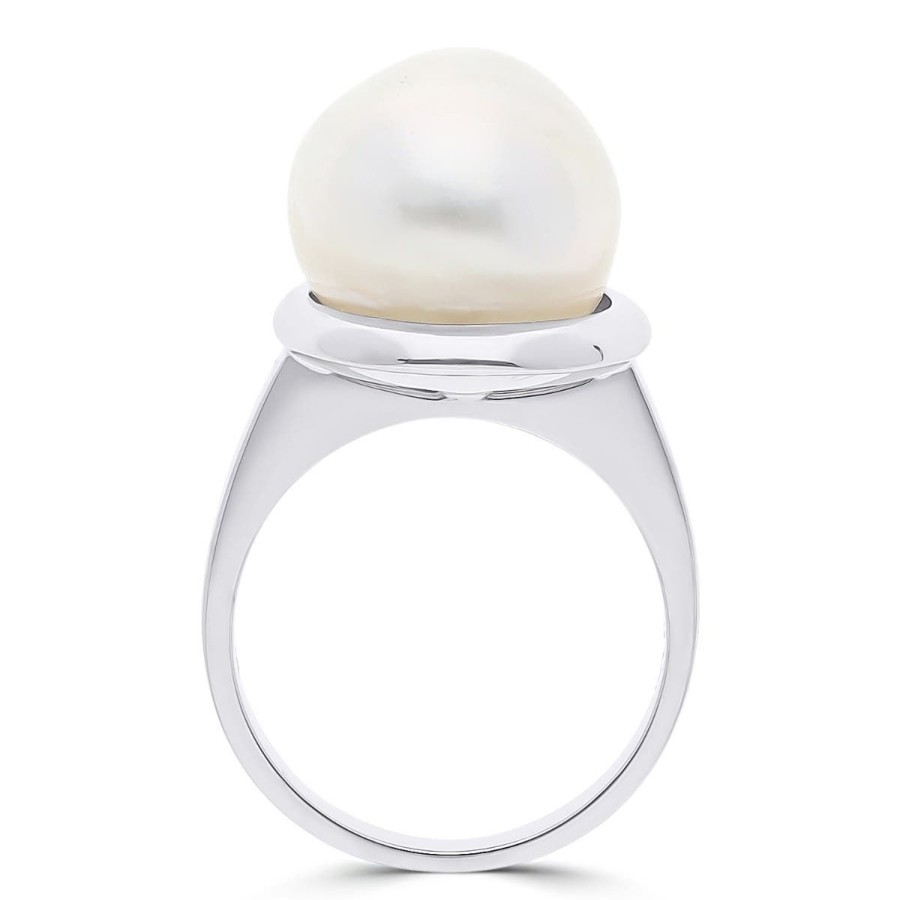 Gem Shopping Cut By Ben South Sea Cultured Pearl Ring In 14K White Gold | Pearl