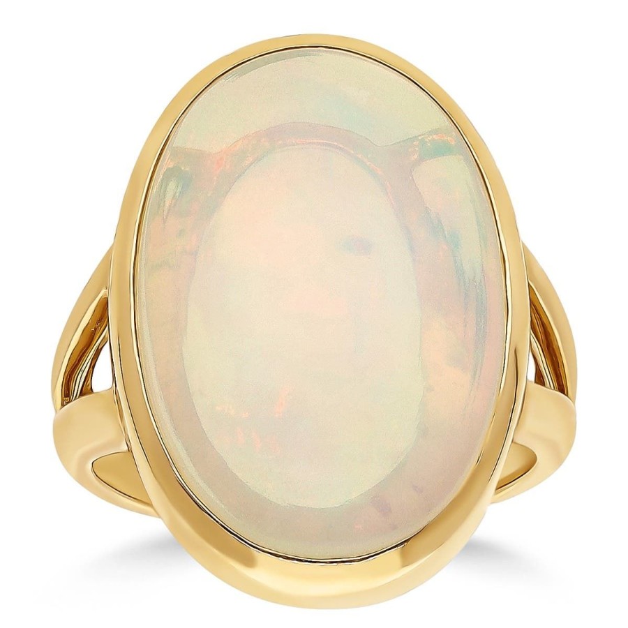 Gem Shopping Opal Ring In 14K Yellow Gold | Opal