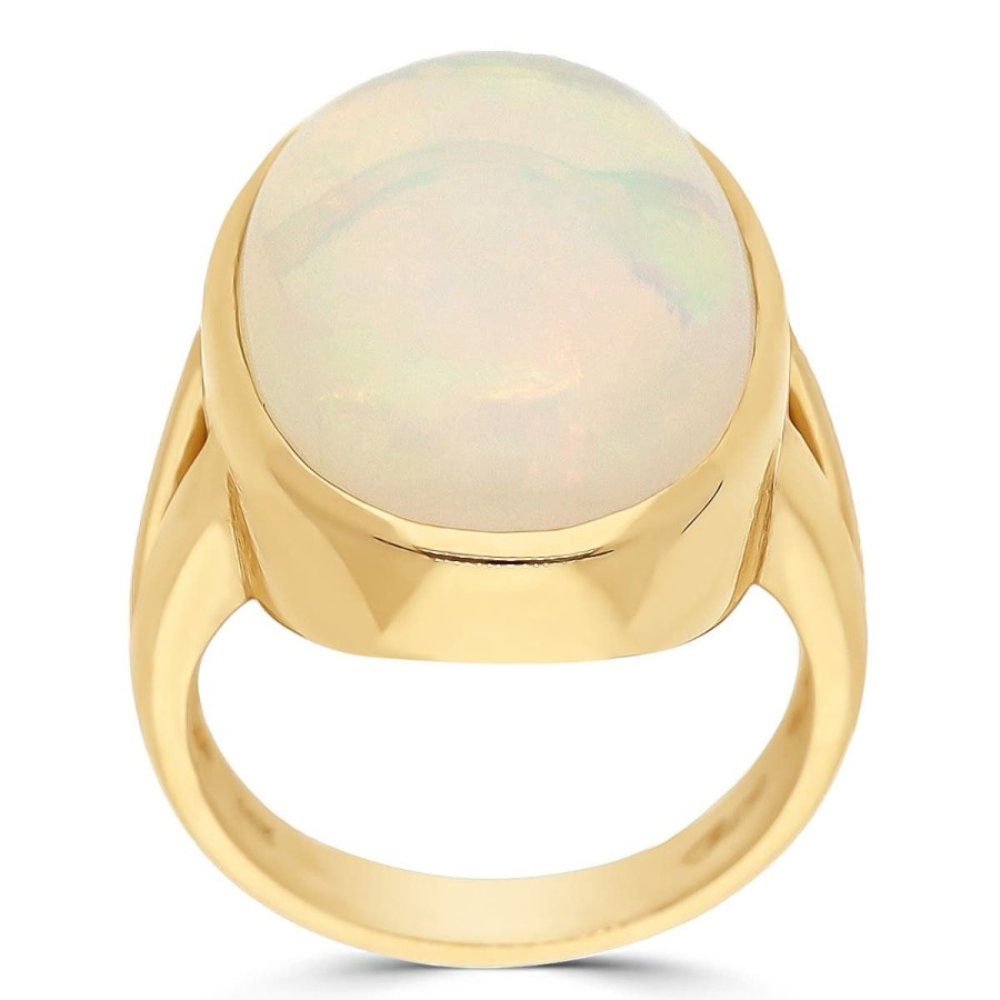 Gem Shopping Opal Ring In 14K Yellow Gold | Opal