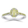 Gem Shopping Yellow Diamond Ring In 14K White Gold | Diamond