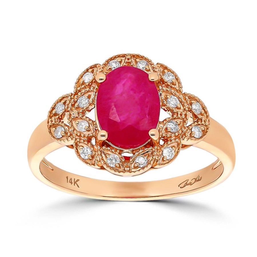 Gem Shopping Cut By Ben Ruby And Diamond Ring In 14K | Ruby