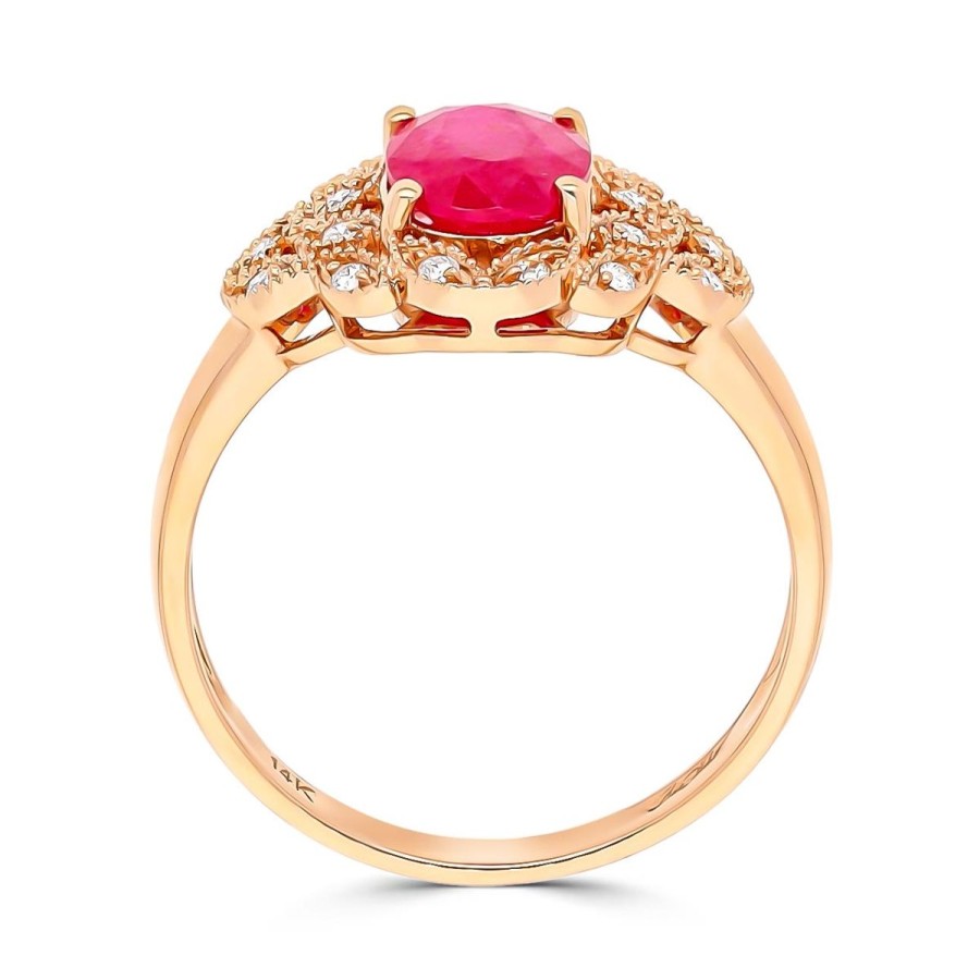 Gem Shopping Cut By Ben Ruby And Diamond Ring In 14K | Ruby