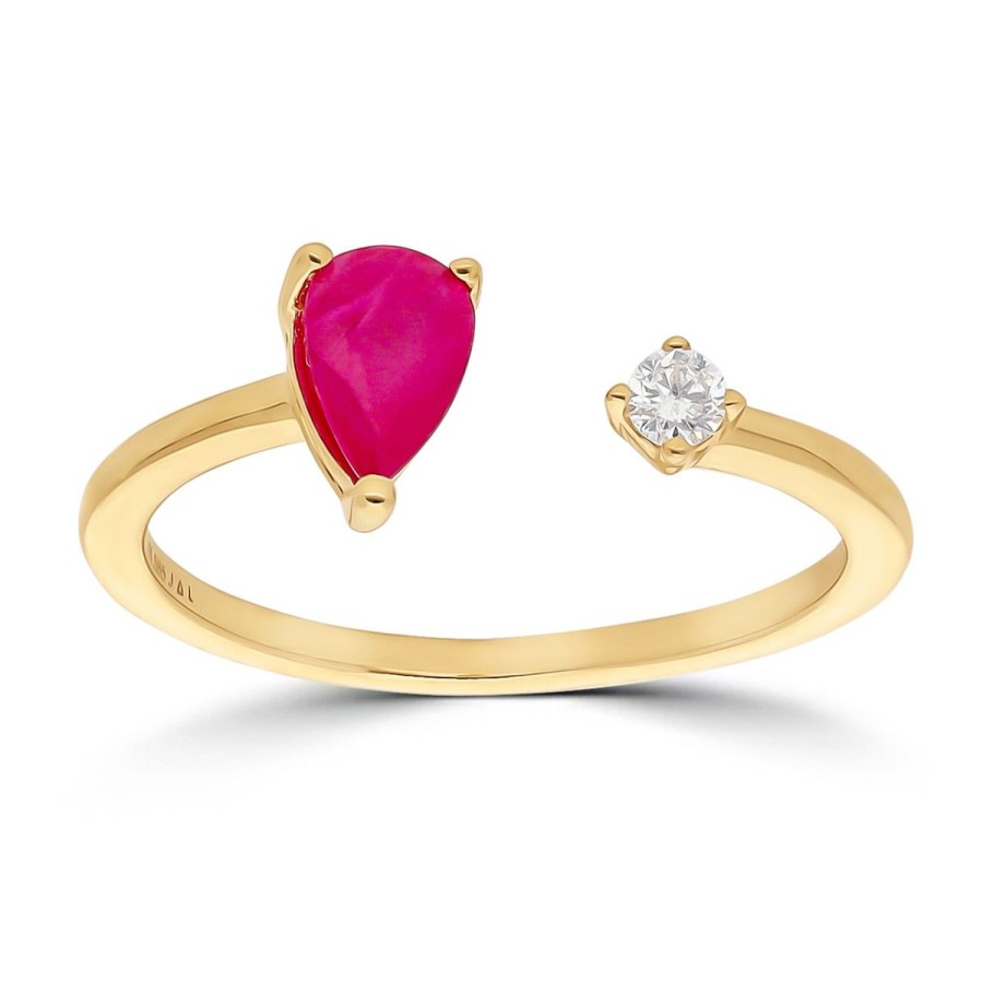 Gem Shopping Brevani Ruby And Diamond Ring In 14K | Ruby