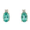 Gem Shopping Emerald And Diamond Stud Earrings In 14K Yellow Gold | Emerald