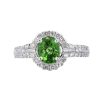 Gem Shopping Tsavorite Garnet And Diamond Ring In 18K White Gold | Garnet