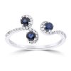 Gem Shopping Brevani Sapphire And Diamond Ring In 14K | Sapphire