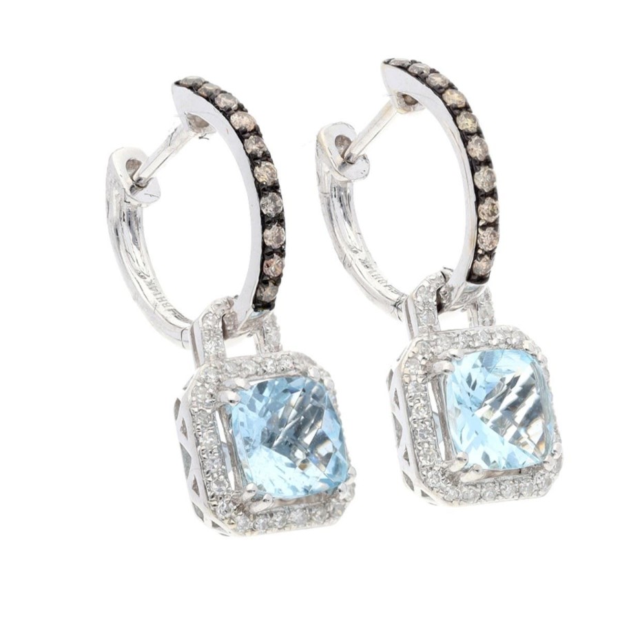 Gem Shopping Effy Aquamarine And Diamond Earrings In 14K | Aquamarine