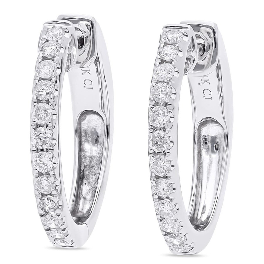 Gem Shopping Cirari Couture Diamond Hoop Earrings In 14K | Diamond