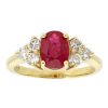 Gem Shopping Ruby And Diamond Ring In 18K Yellow Gold | Ruby