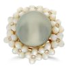 Gem Shopping Cut By Ben Tahitian Cultured Pearl, Mother Of Pearl And Diamond Accent Ring In 18K Yellow Gold | Pearl