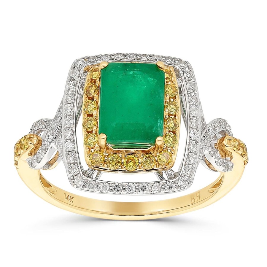 Gem Shopping Effy Emerald And Diamond Ring In 14K | Emerald