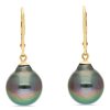 Gem Shopping Aquarian Pearls Cultured Tahitian Pearl Earrings In 14K | Pearl