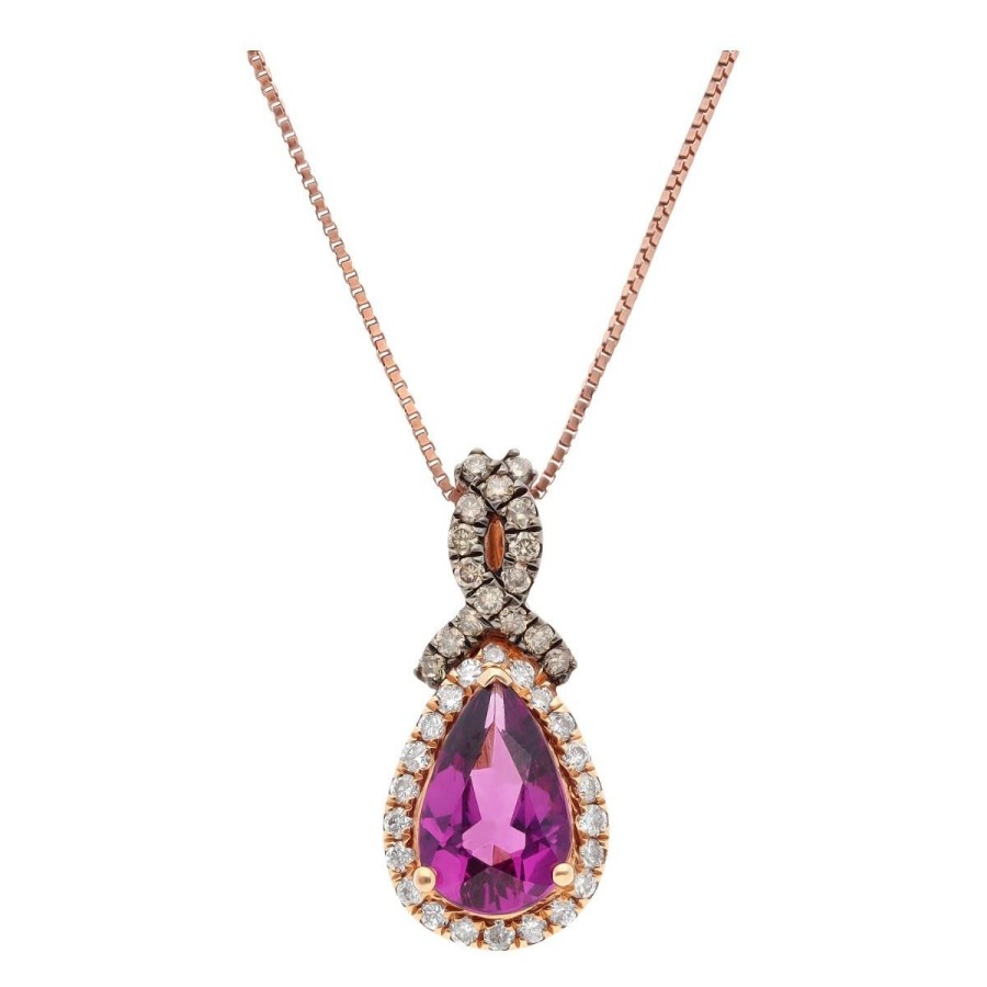 Gem Shopping Cirari Couture Jewels Rhodolite Garnet And Diamond Pendant In 14K | Garnet