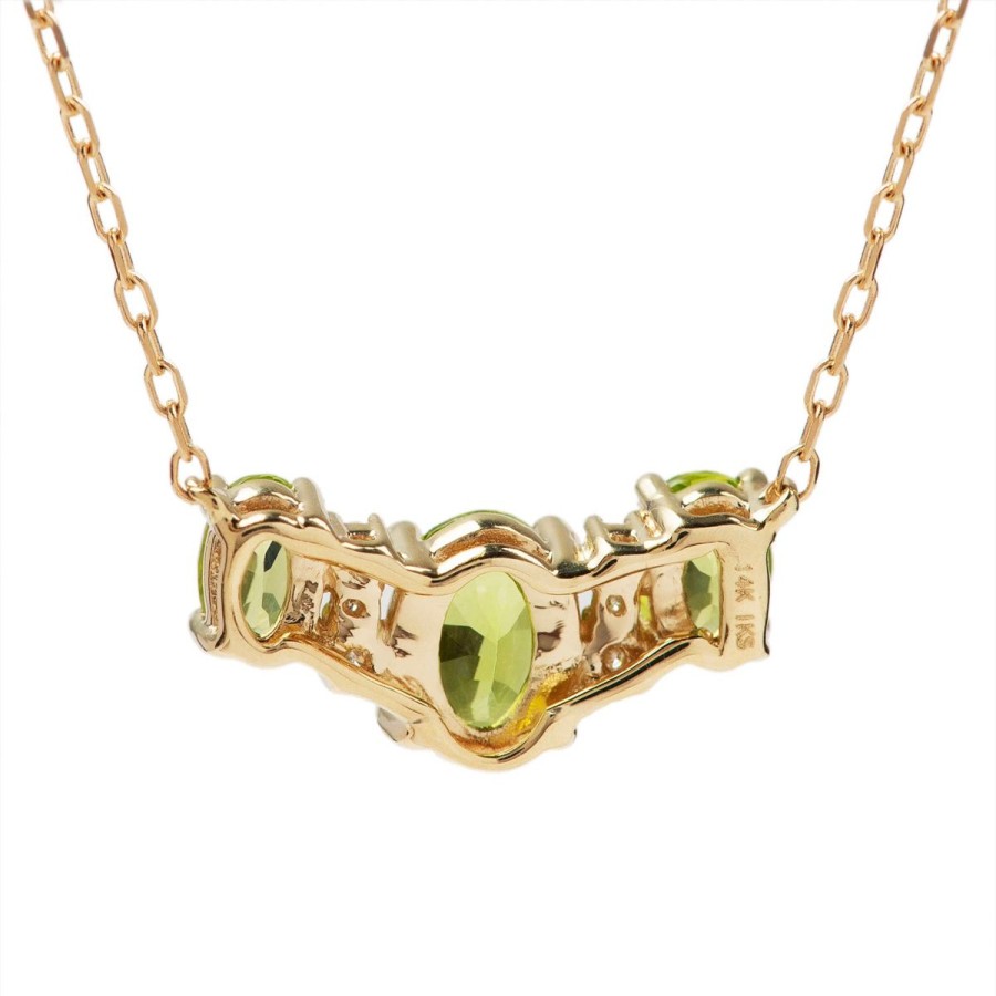 Gem Shopping Arizona Peridot And Diamond Necklace In 14K | Peridot