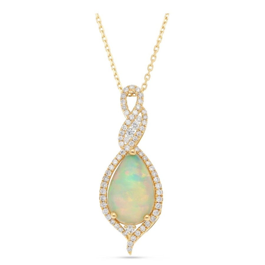 Gem Shopping Cirari Couture Opal And Diamond Pendant In 14K | Opal