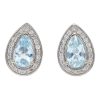 Gem Shopping Effy Aquamarine And Diamond Stud Earrings In 14K | Aquamarine