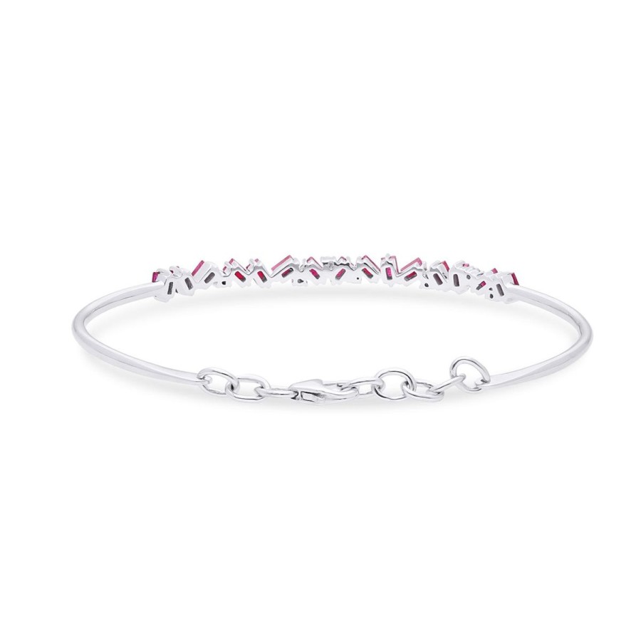 Gem Shopping Ruby And Diamond Bangle Bracelet In 14K | Ruby