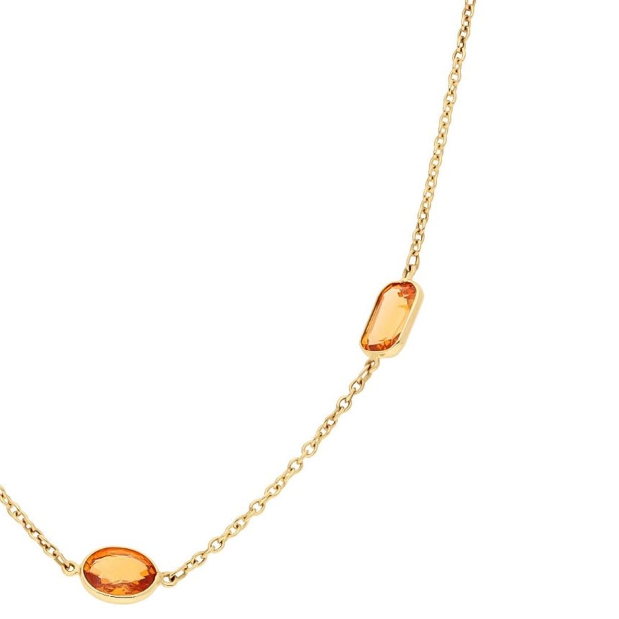 Gem Shopping Mandarin Garnet Necklace In 14K | Garnet