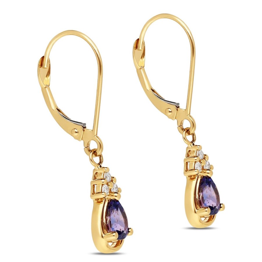 Gem Shopping Cut By Ben Sapphire And Diamond Earrings In 14K | Sapphire