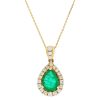 Gem Shopping Gem Bleu Emerald And Diamond Pendant In 14K | Emerald