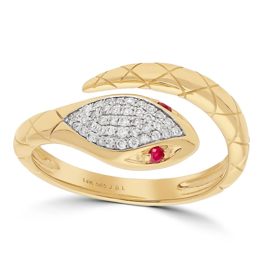 Gem Shopping Brevani Ruby And Diamond Ring In 14K | Ruby