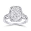 Gem Shopping Diamond Cluster Ring In 14K White Gold | Diamond