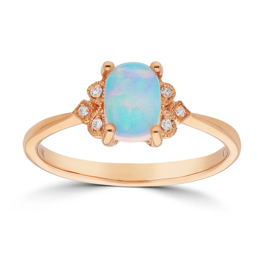 Gem Shopping Cirari Couture Opal And Diamond Ring In 14K | Opal