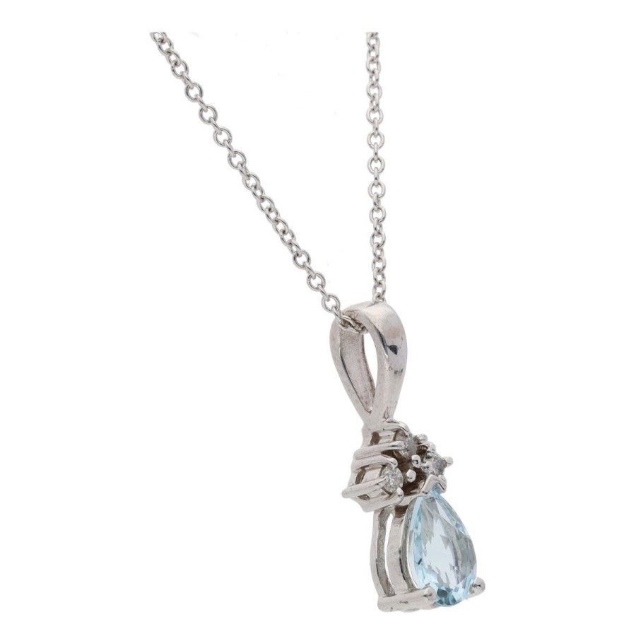 Gem Shopping Effy Aquamarine And Diamond Pendant In 14K | Aquamarine