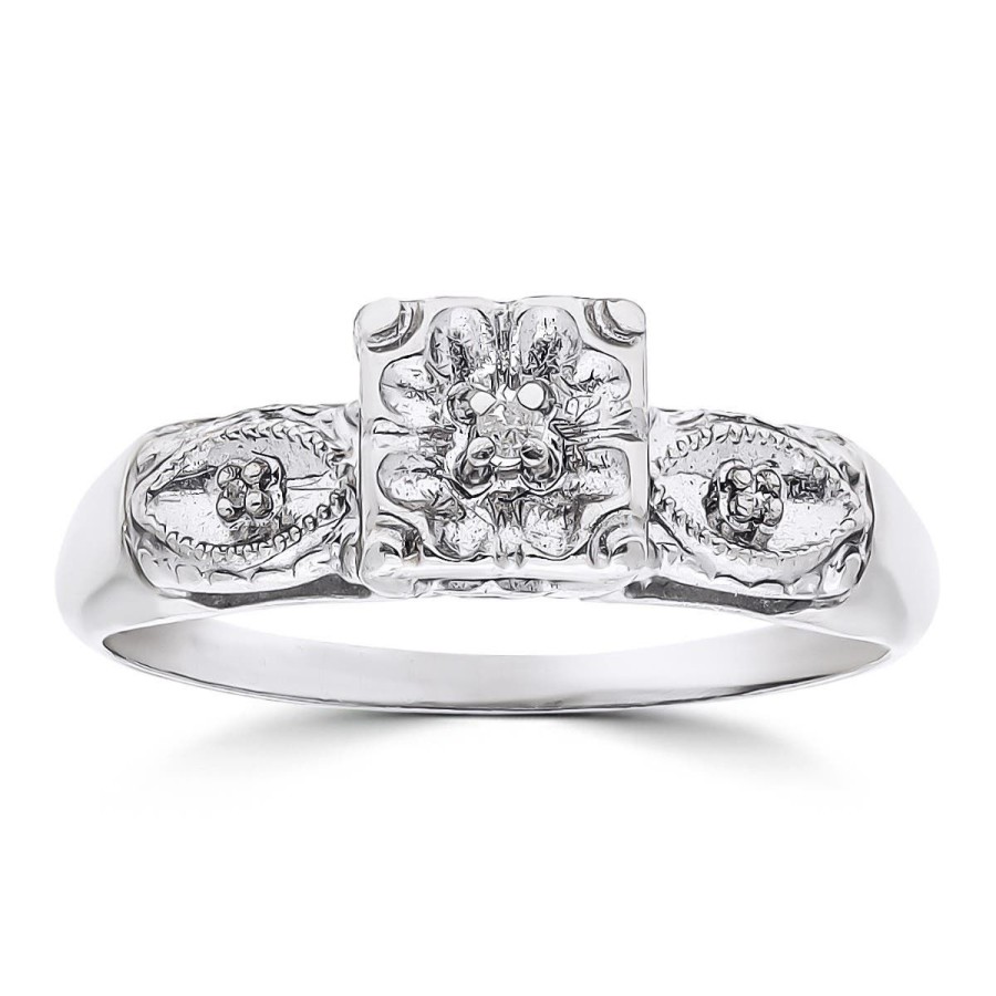 Gem Shopping Diamond Ring In 14K White Gold | Diamond