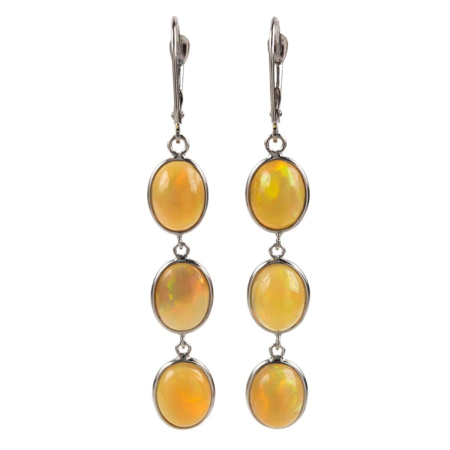 Gem Shopping Cut By Ben Opal Earrings In 14K | Opal