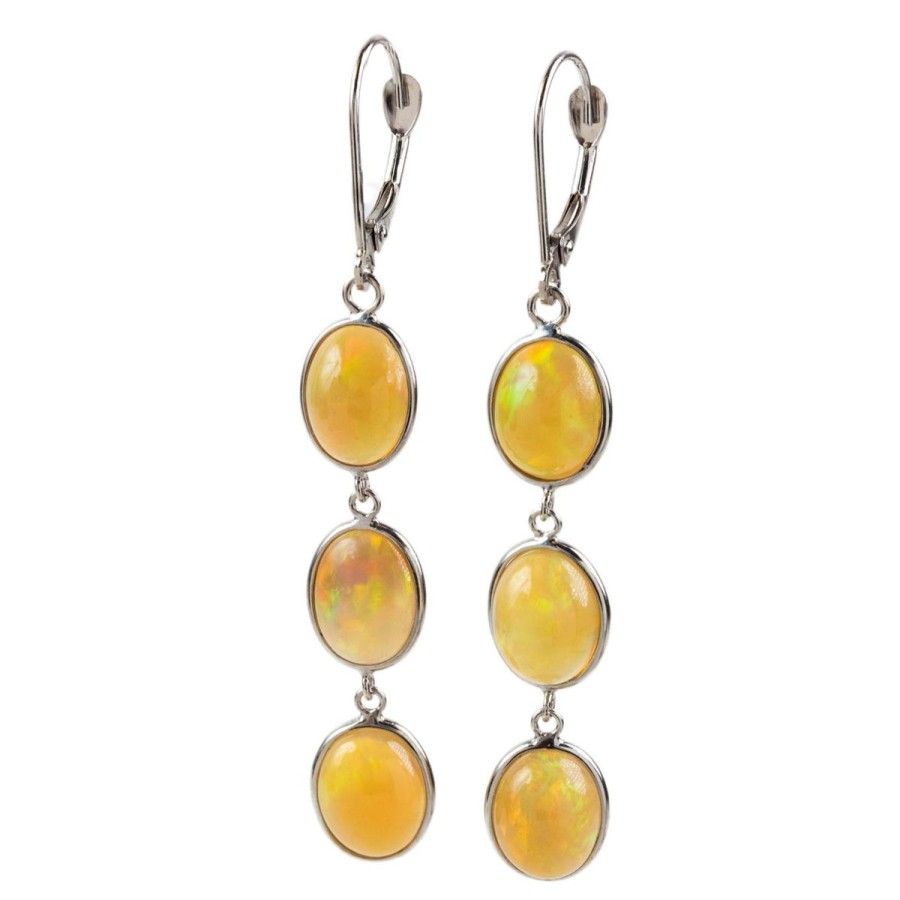 Gem Shopping Cut By Ben Opal Earrings In 14K | Opal