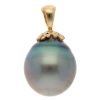 Gem Shopping Cut By Ben Tahitian Cultured Pearl Pendant In 14K Yellow Gold | Pearl