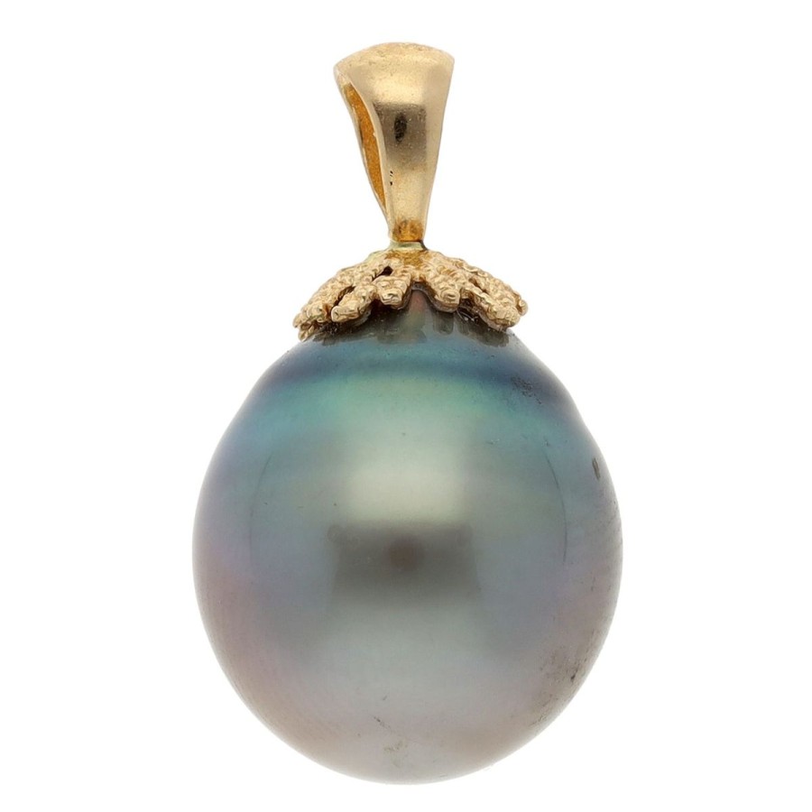 Gem Shopping Cut By Ben Tahitian Cultured Pearl Pendant In 14K Yellow Gold | Pearl