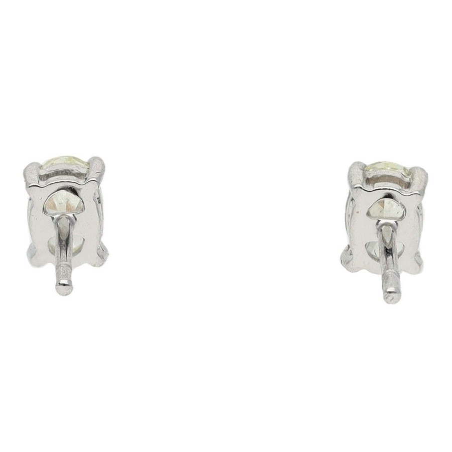 Gem Shopping Diamond Stud Earrings In 14K White Gold | Diamond