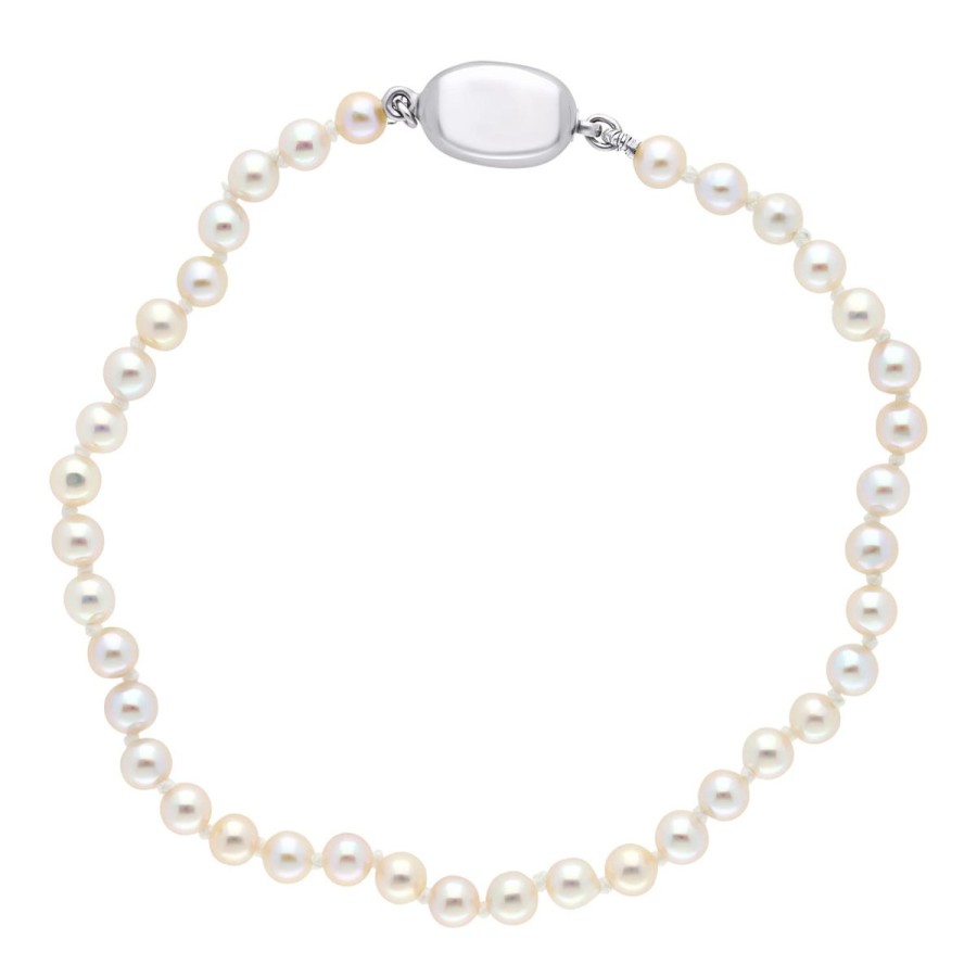 Gem Shopping Aquarian Pearls Cultured Akoya Pearl Bracelet In Sterling Silver | Pearl