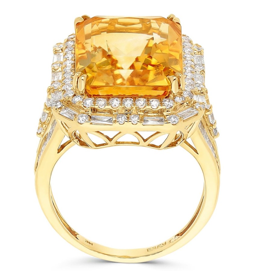 Gem Shopping Effy Citrine And Diamond Ring In 14K | Citrine