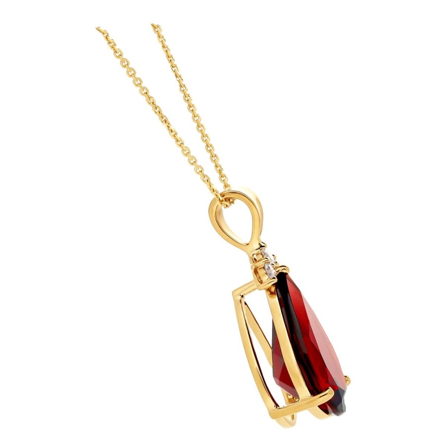 Gem Shopping Cut By Ben Ant Hill Garnet And Diamond Pendant In 14K | Garnet