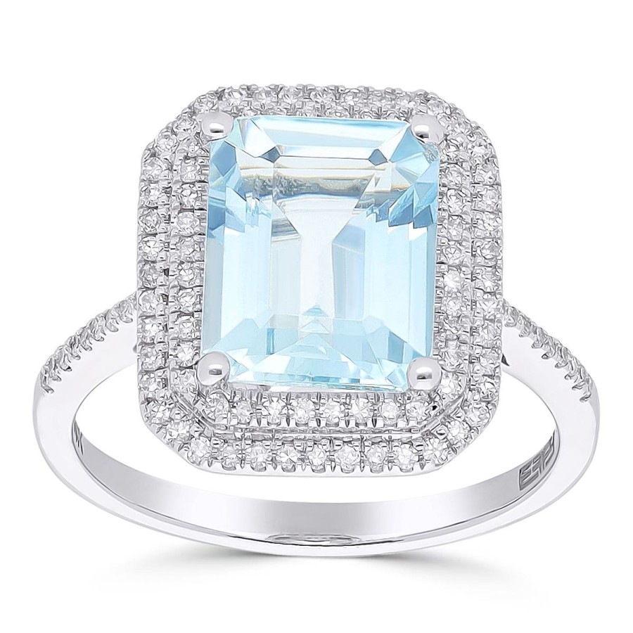 Gem Shopping Effy Aquamarine And Diamond Ring In 14K | Aquamarine