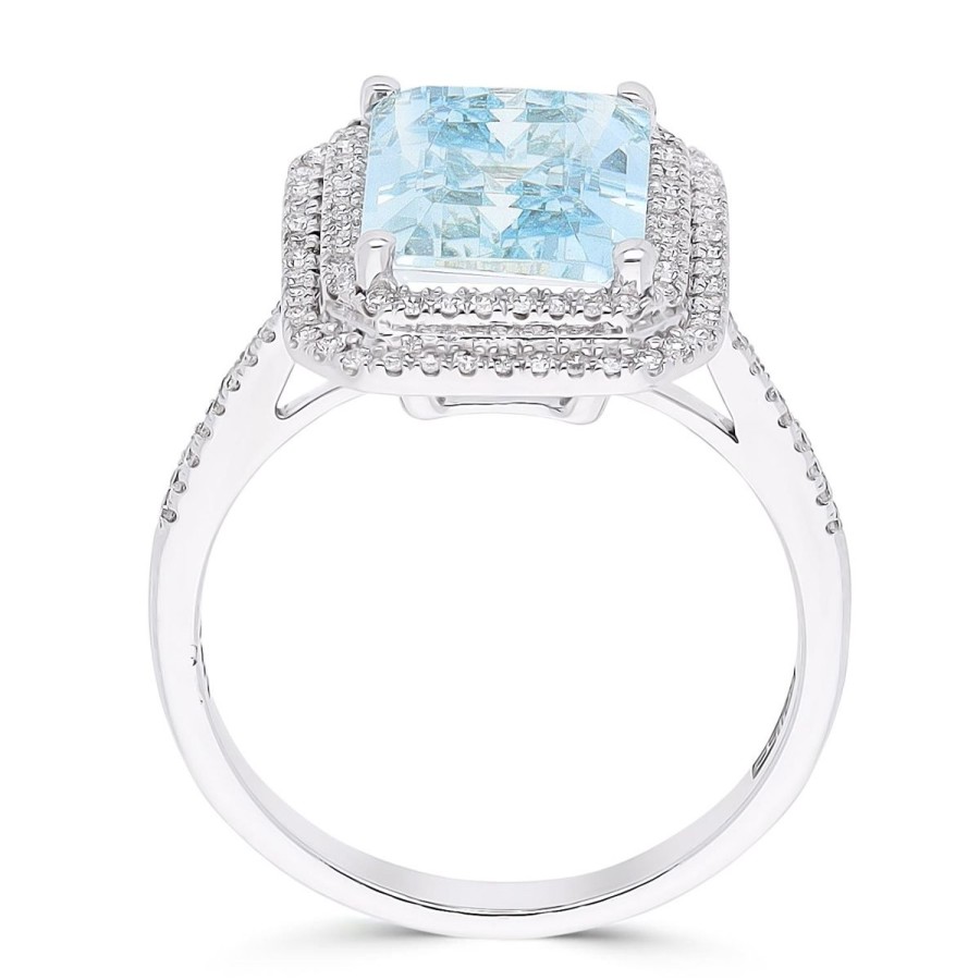 Gem Shopping Effy Aquamarine And Diamond Ring In 14K | Aquamarine