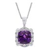 Gem Shopping Siberian Amethyst And Diamond Pendant In 18K White Gold | Amethyst