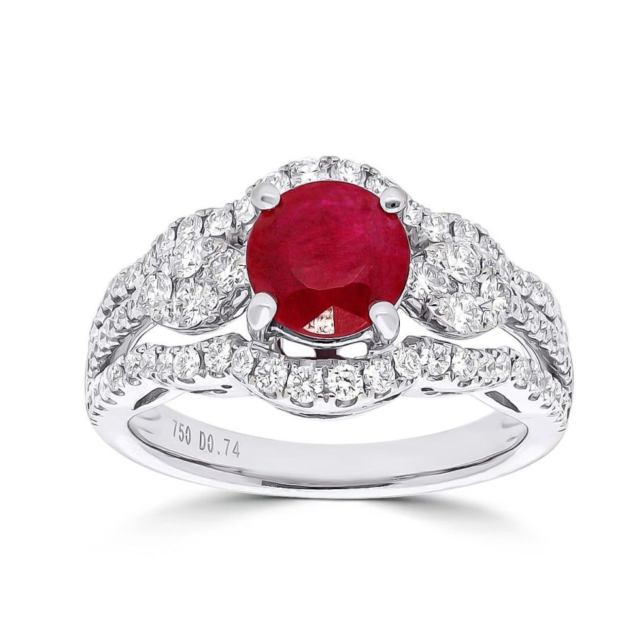 Gem Shopping Cut By Ben Ruby And Diamond Ring In 18K | Ruby